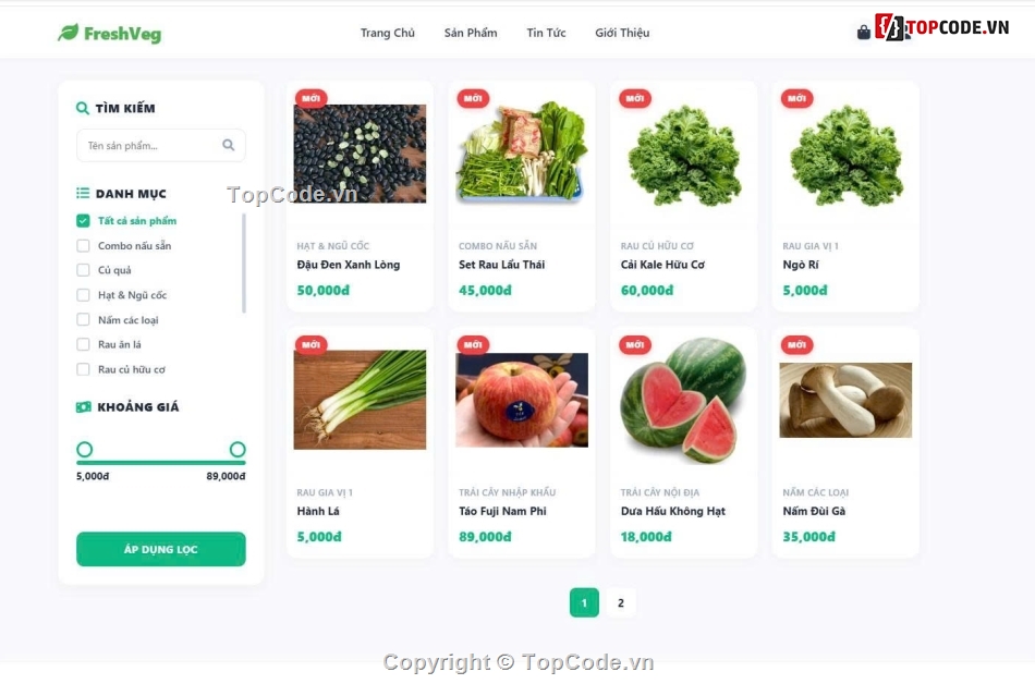 Web bán rau quả,website bán rau củ,Web app bán hàng